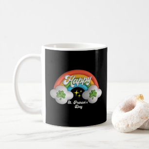 Caneca De Café Feliz Rua Santa Patrick Dia Cute Rainbow