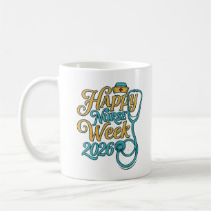 Caneca De Café Feliz Semana das Enfermeiras 2026 Camisa de Esteto
