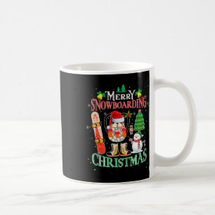 Caneca De Café Feliz Snowboard Natal Santa Hat Figurume Sno