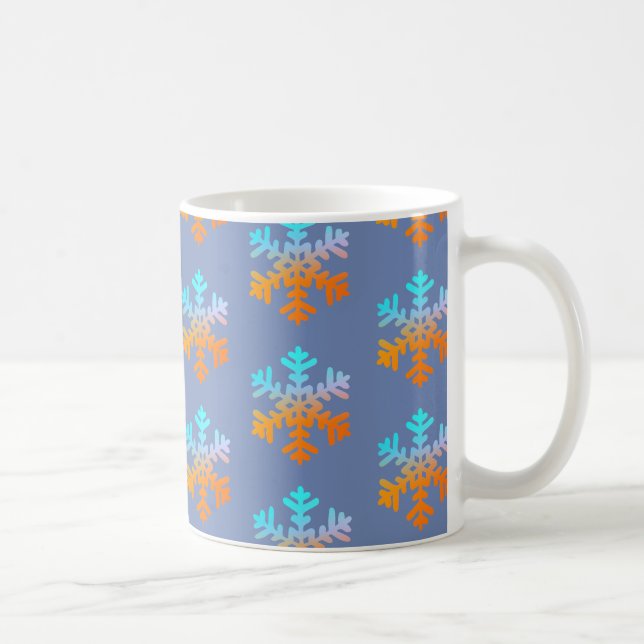 Caneca De Café Feliz Snowflakes Clássico Lama Branca (Direita)