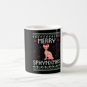 Caneca De Café Feliz Sphynxmas Amante de Gato Sphynx Natal Feio E