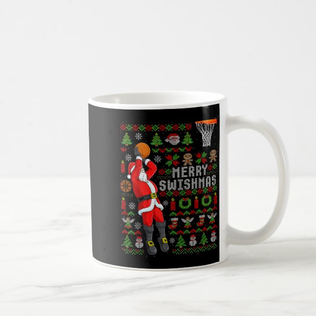 Caneca De Café Feliz Swishmas Natal Feio Basquetebol Natal (Direita)