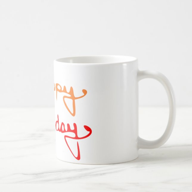 Caneca De Café Feliz Texto de Aniversário (Direita)