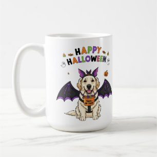 Caneca De Café Feliz truque ou trapaça de cachorro bonito de Hall