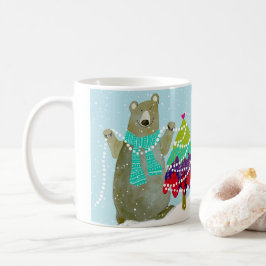 Caneca De Café Feliz Urso de Férias