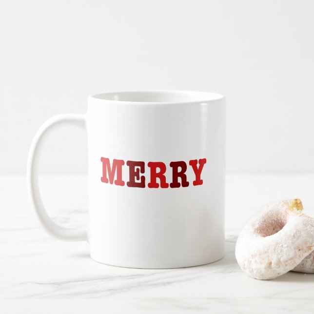 Caneca De Café Feliz Vermelho Café (Com Donut)
