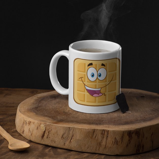 Caneca De Café Feliz Waffle (Criador carregado)