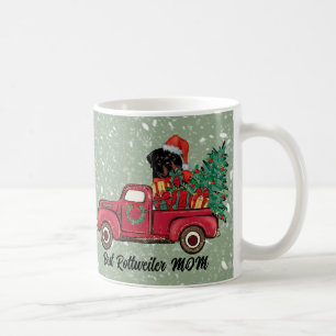 Caneca De Café Feliz Woofmas! Melhor Rottweiler Mãe Personalizada