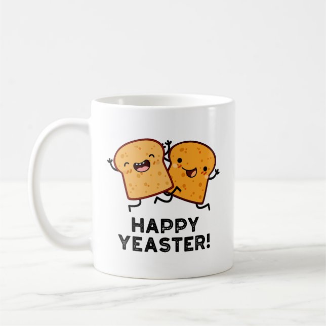 Caneca De Café Feliz Yeaster Funny Bread Pun (Esquerda)