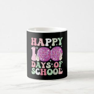 Caneca De Café Felizes 100 Dias De Escola Bola De Disco Groovy Re