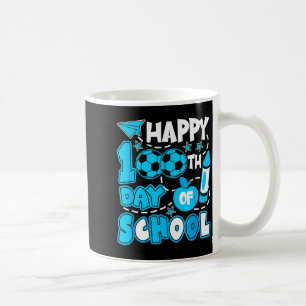 Caneca De Café Felizes 100 Dias De Escola Futebol Aluno Crianças
