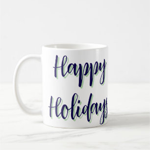 Caneca De Café Felizes feriados azuis na moda