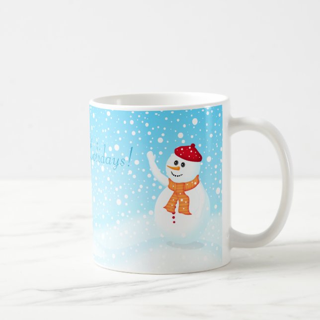 Caneca De Café "Felizes Feriados" Snowman Mug (Direita)