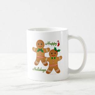 Caneca De Café Felizes Férias Homem de Biscoito Menino Menina