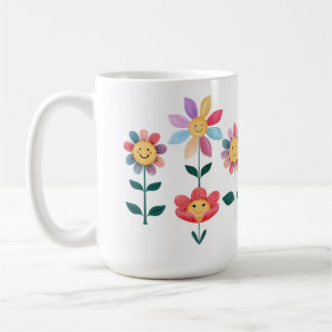 Caneca De Café Felizes Flores