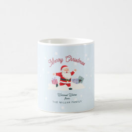 Caneca De Café Felizes Papais noeis, azul claro Natal