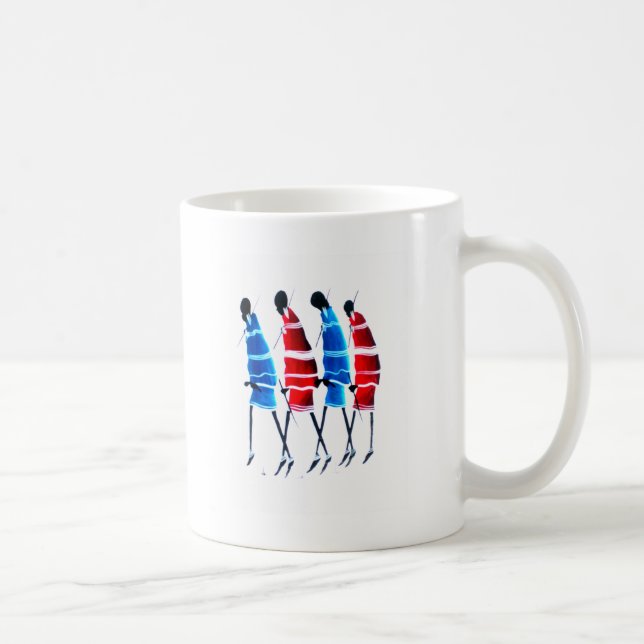 Caneca De Café Felizes Pessoas Maasai Guerreiros Andando Impressã (Direita)