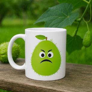 Caneca De Café Felpudo Grumado Caráter de Fruta Engraçado