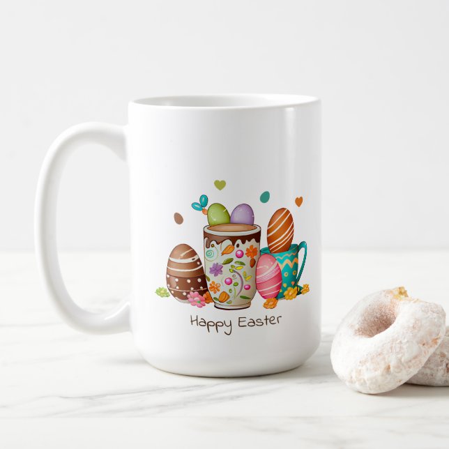 Caneca De Café Felz pascoa (Com Donut)