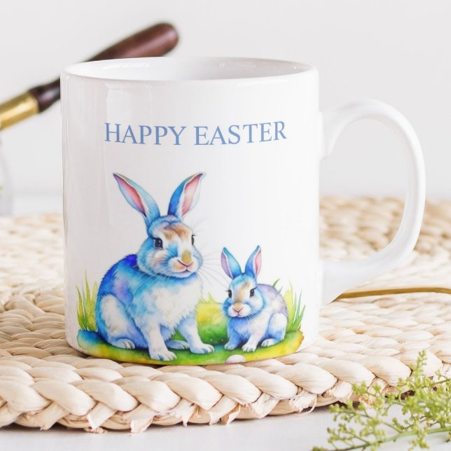 Caneca De Café Felz pascoa (Cute happy easter bunny mug.)