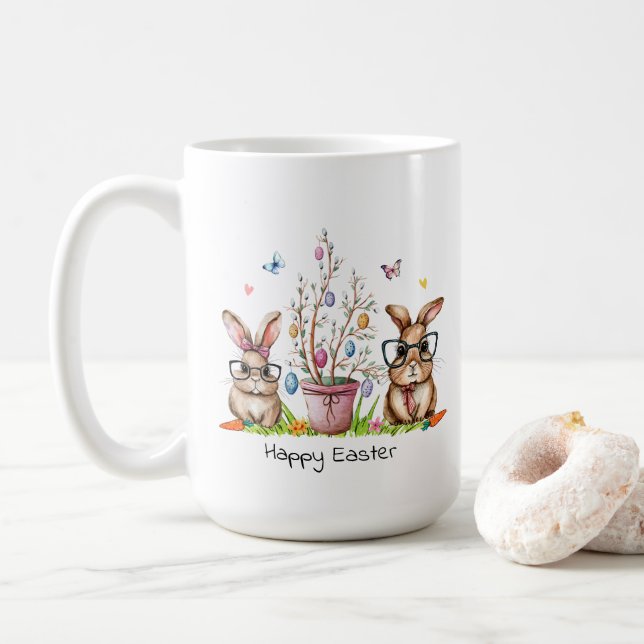 Caneca De Café Felz pascoa (Com Donut)