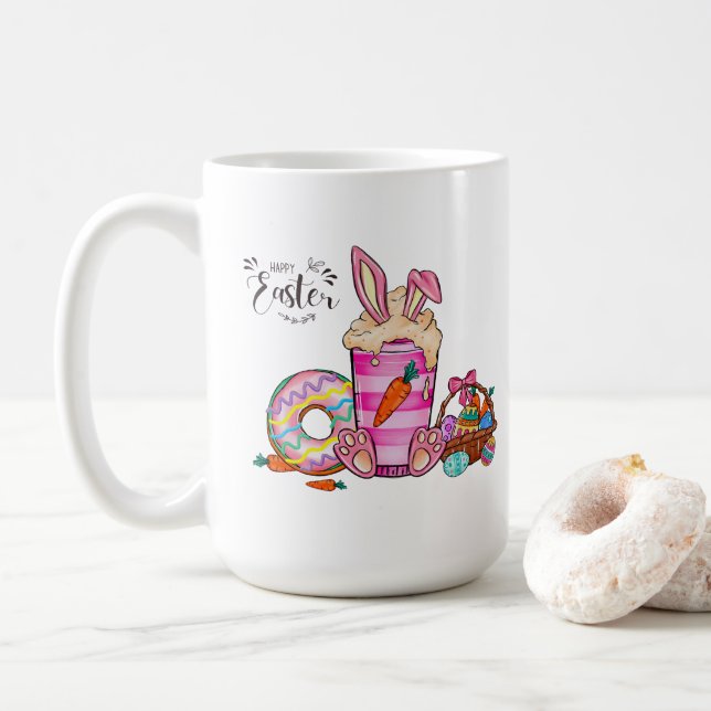 Caneca De Café Felz pascoa (Com Donut)