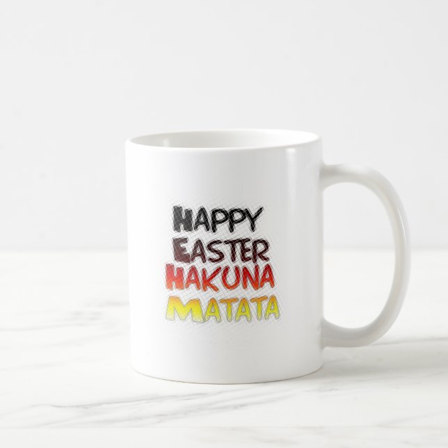 Caneca De Café Felz pascoa Abençoado Hakuna Matata Holiday (Direita)