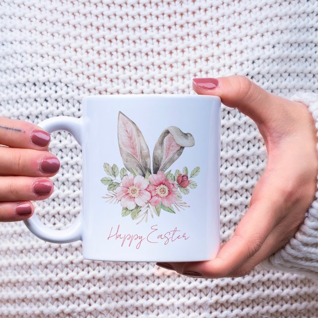 Caneca De Café Felz pascoa Aquarela Coelho Orelha Páscoa (Happy Easter Watercolor Bunny Ears Easter Mug
)