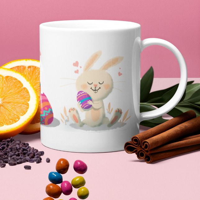 Caneca De Café Felz pascoa Bonito de Bunnies Enrolado (Criador carregado)