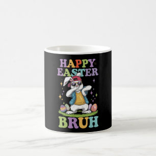 Caneca De Café Felz pascoa Bruh Funny Dabbing Bunny Rabbit