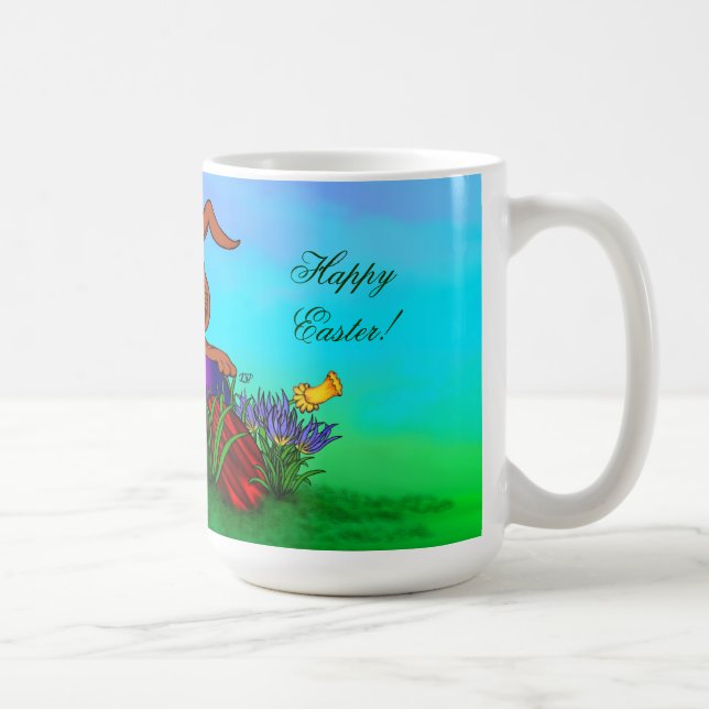 Caneca De Café Felz pascoa! Coelho páscoa (Direita)
