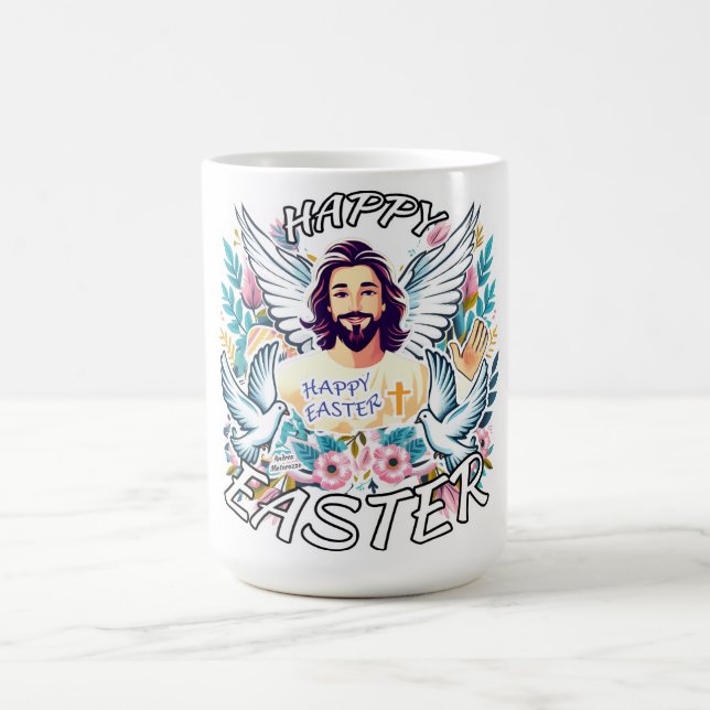 Caneca De Café Felz pascoa com Jesus (Centro)