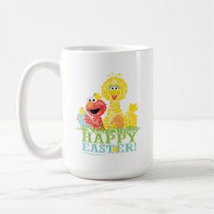 Caneca De Café Felz pascoa de Elmo e Big Bird