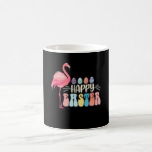 Caneca De Café Felz pascoa Flamingo Bunny Ovo Basket