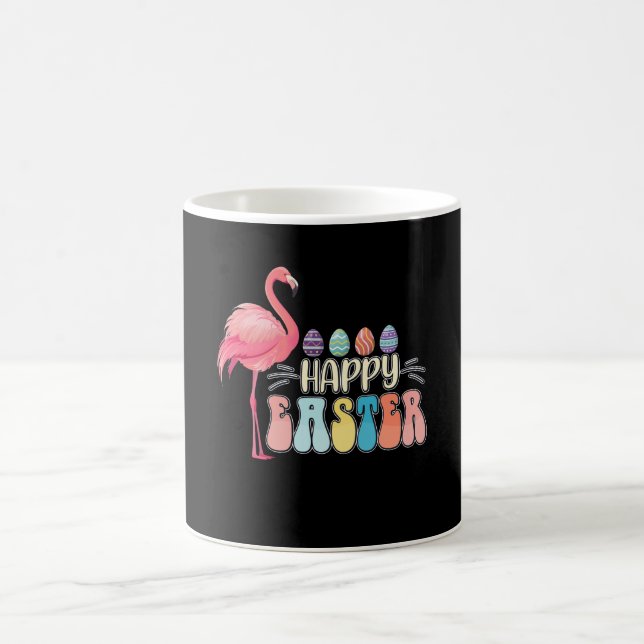 Caneca De Café Felz pascoa Flamingo Bunny Ovo Basket (Centro)