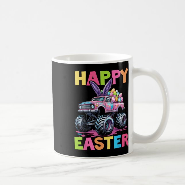 Caneca De Café Felz pascoa Monstro De Ovos De Páscoa De Caminhão (Direita)