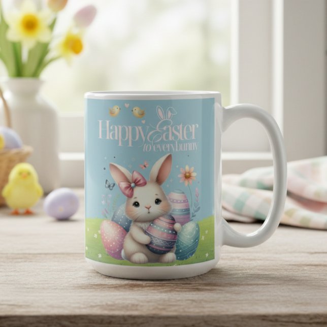 Caneca De Café Felz pascoa para todos os bonitos (Happy Easter to Everybunny Cute Coffee Mug)