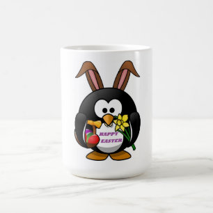CANECA DE CAFÉ "FELZ PASCOA" PENGUIN BUNNY