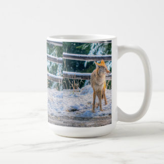 Caneca De Café Female Coyote e Snow Wildlife Nature Coffee Mug