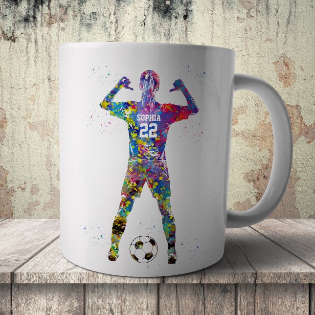 Caneca De Café Female Soccer Player (Criador carregado)