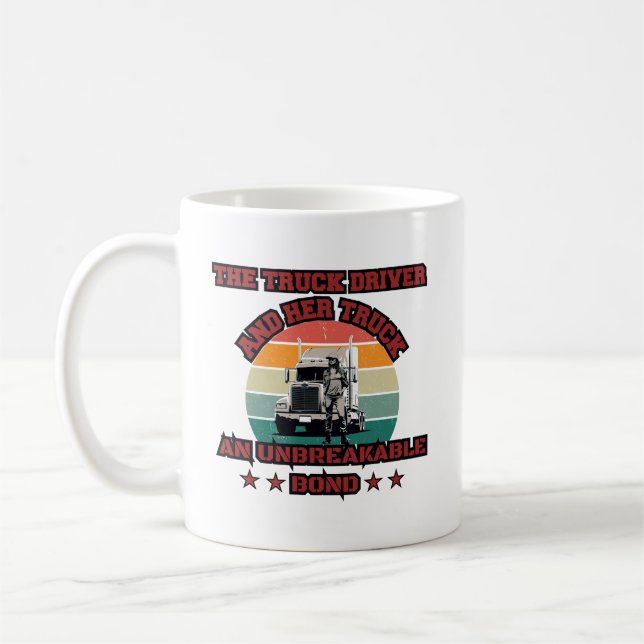 Caneca De Café Fêmea caminhoneira Forte Design de Orgulho de Bond (Esquerda)