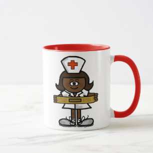 Caneca de café fêmea da enfermeira de Brown a