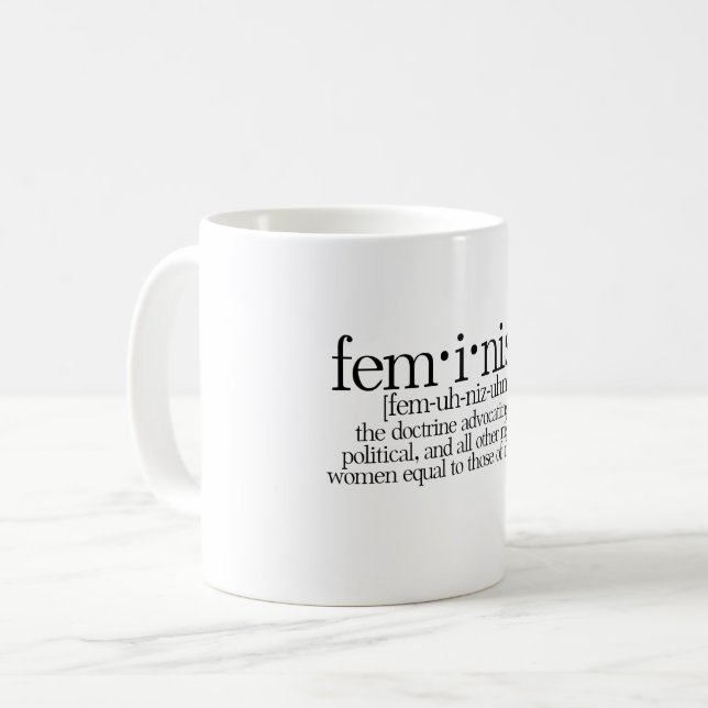 Caneca De Café Feminismo Definido (Frente Esquerda)