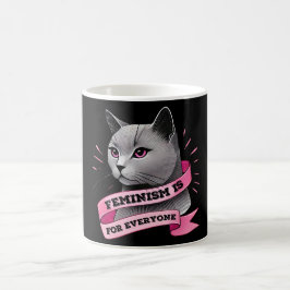 Caneca De Café Feminismo É Para Todos Um Gato Pro Feminismo