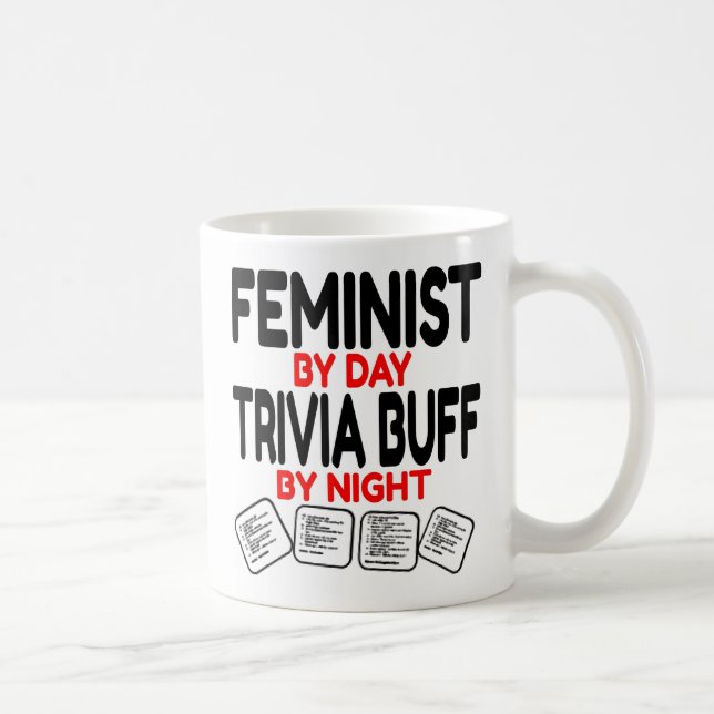 Caneca De Café Feminista ama Jogando Trivia (Direita)