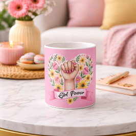 Caneca De Café Feminista do Poder Menina