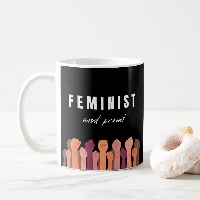 Caneca De Café Feminista E Orgulhosa (Com Donut)