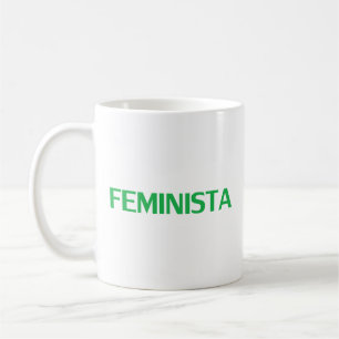 Caneca De Café Feminista em Espanhol Verde e Moderno