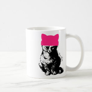 Caneca De Café Feminista Resiste Gato Senhora Rosa Fica Desagradá