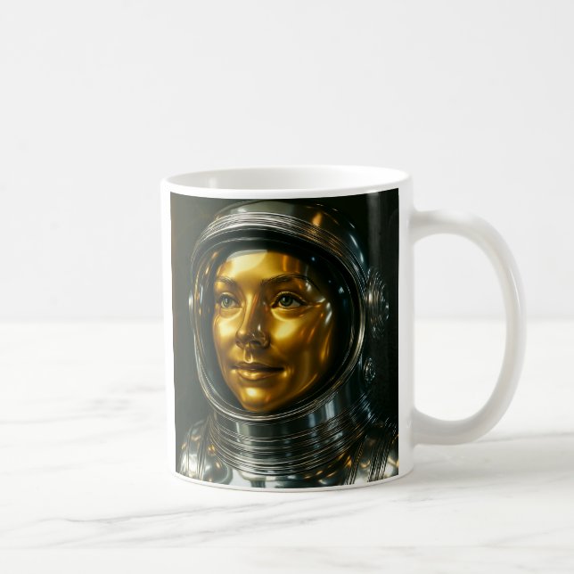 Caneca De Café Femme astronaute 3d (Direita)